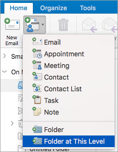 create folder in mac mail for email addresses