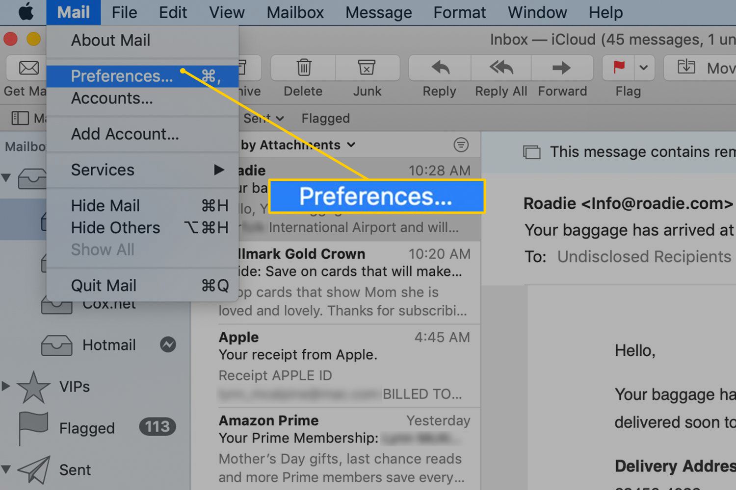 create folder in mac mail for email addresses